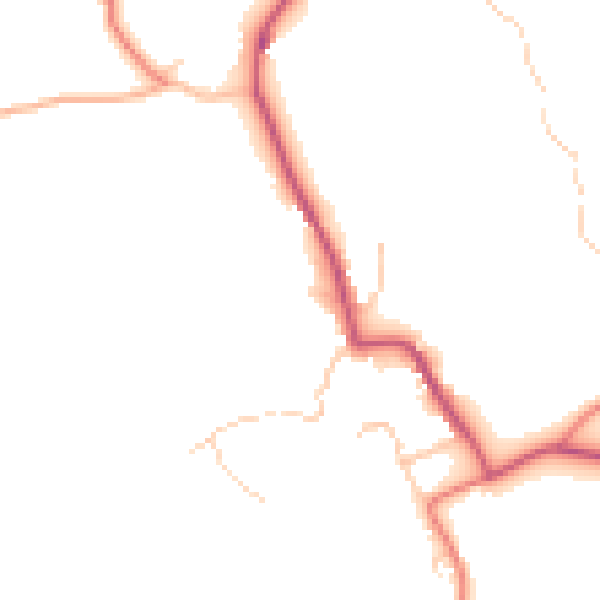 Daytime road noise heatmap for LA22 0NP