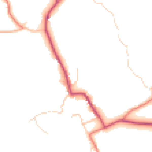 Daytime road noise heatmap for LA22 0NR