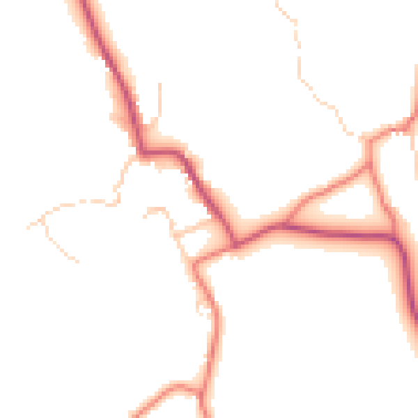 Daytime road noise heatmap for LA22 0QW