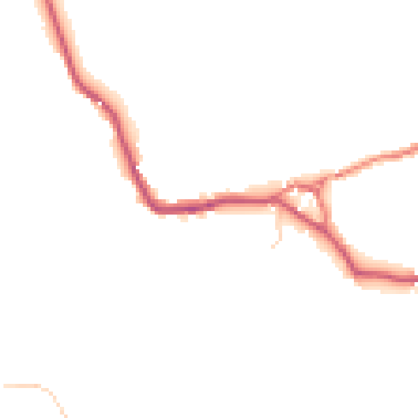 Daytime road noise heatmap for LA22 9AQ