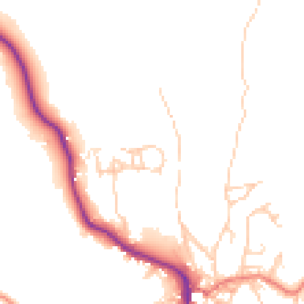 Daytime road noise heatmap for LA22 9BQ