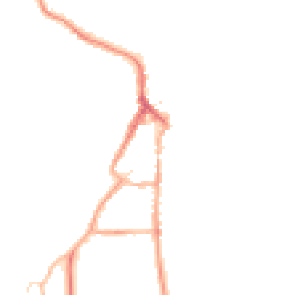 Night-time road noise heatmap for LA22 9DG