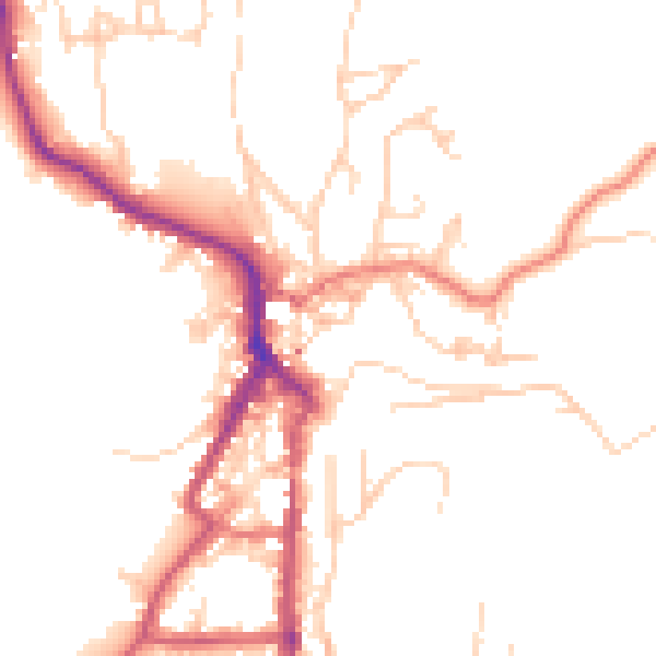 Daytime road noise heatmap for LA22 9EF