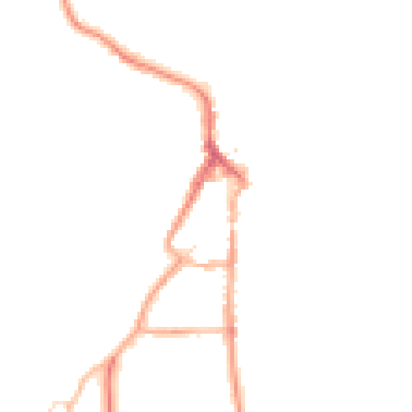Night-time road noise heatmap for LA22 9FA
