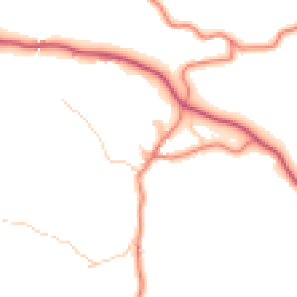 Daytime road noise heatmap for LA22 9HP