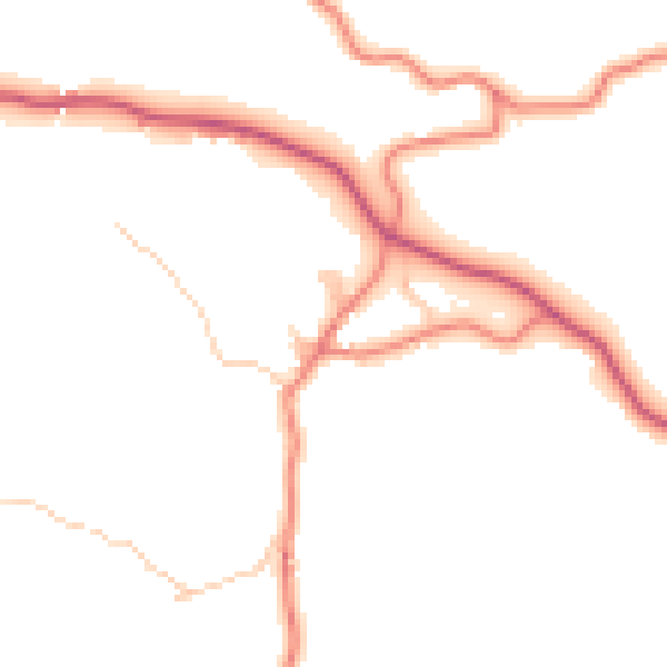 Daytime road noise heatmap for LA22 9HR