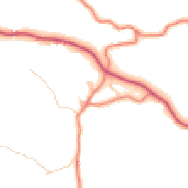 Daytime road noise heatmap for LA22 9HT