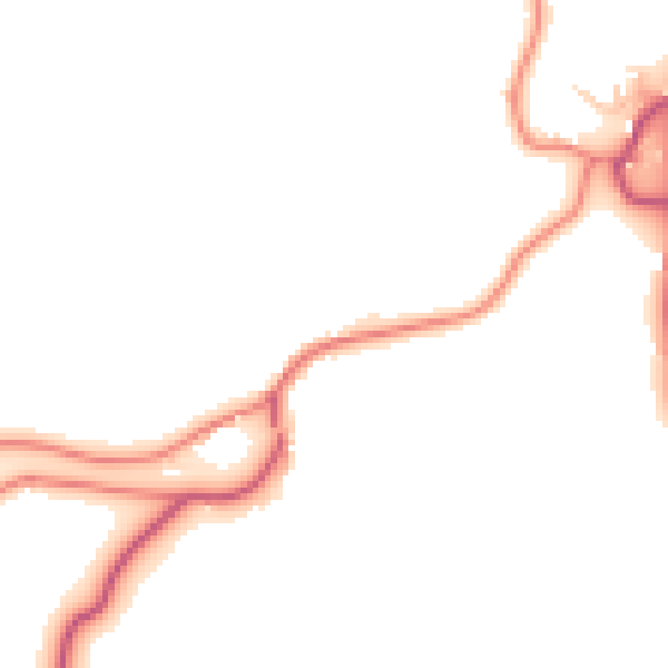 Daytime road noise heatmap for LA22 9LE