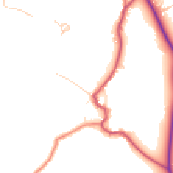 Daytime road noise heatmap for LA22 9QA