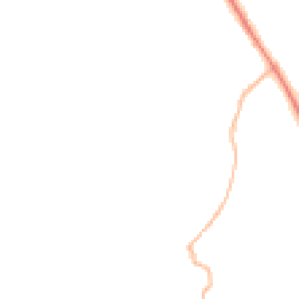 Night-time road noise heatmap for LA22 9QE