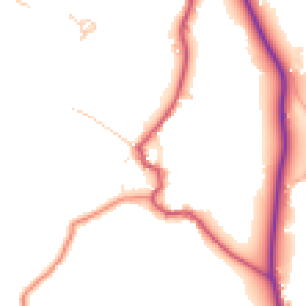 Daytime road noise heatmap for LA22 9QS