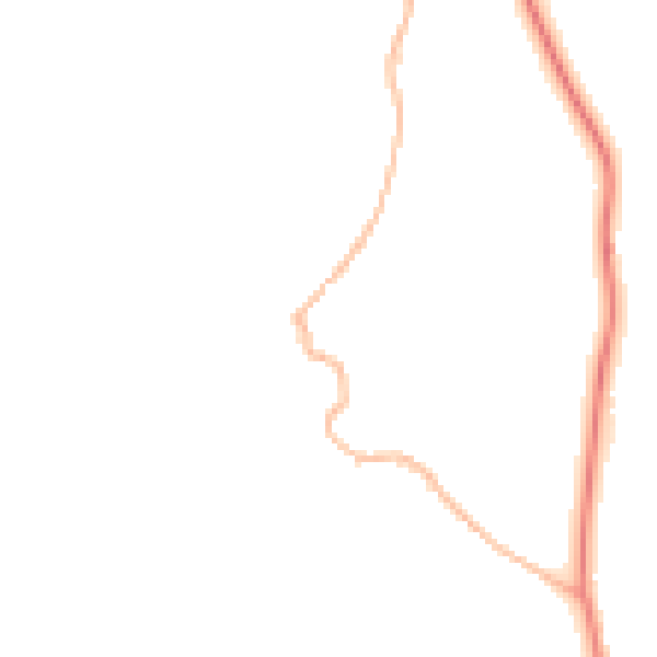 Night-time road noise heatmap for LA22 9QS