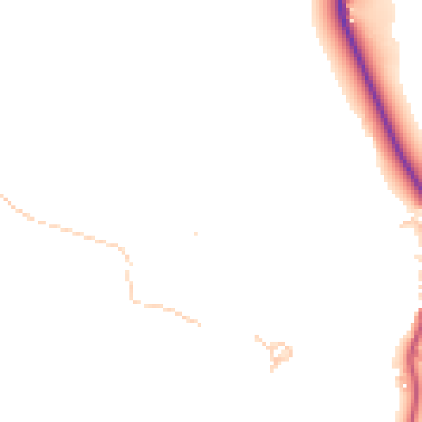 Daytime road noise heatmap for LA22 9QU