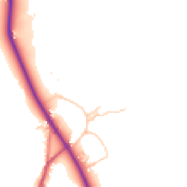 Daytime road noise heatmap for LA22 9RW