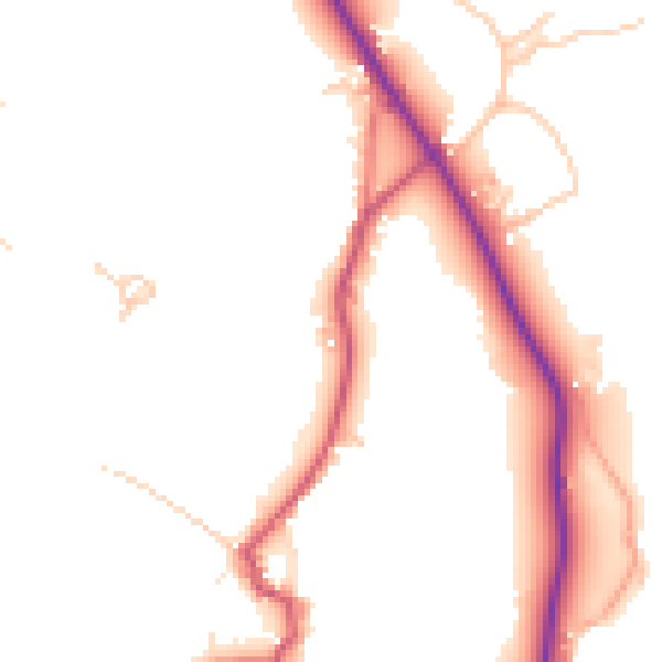 Daytime road noise heatmap for LA22 9RY
