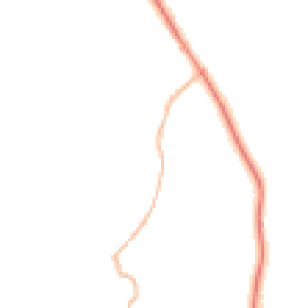 Night-time road noise heatmap for LA22 9RY