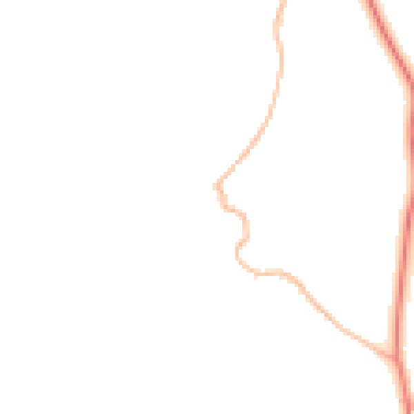 Night-time road noise heatmap for LA22 9ST