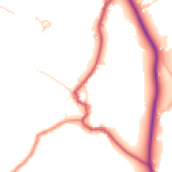 Daytime road noise heatmap for LA22 9SY
