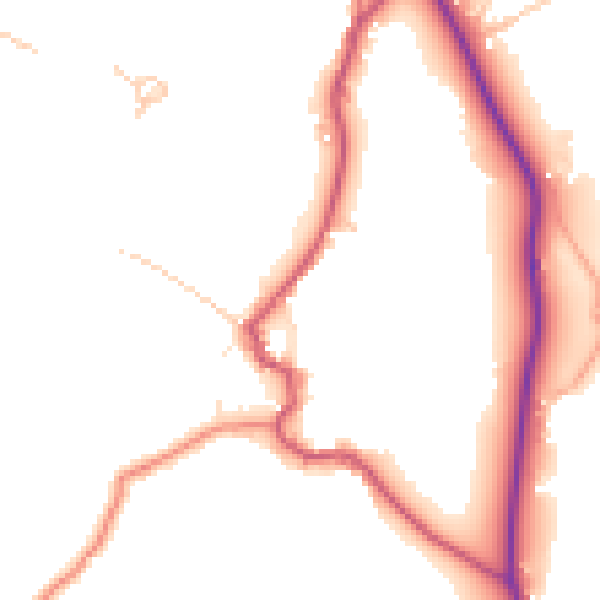 Daytime road noise heatmap for LA22 9TB