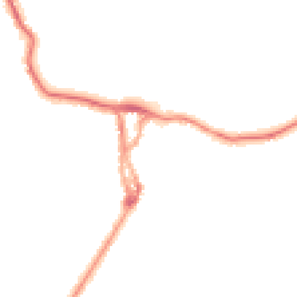 Night-time road noise heatmap for LA23 1AE