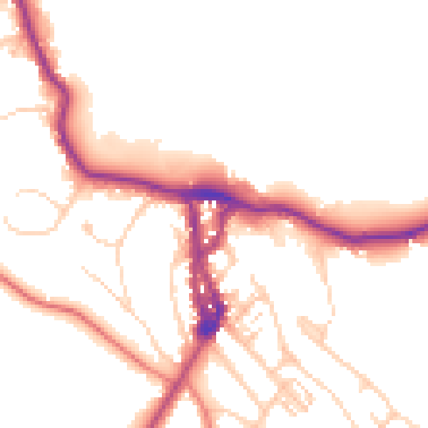 Daytime road noise heatmap for LA23 1AF