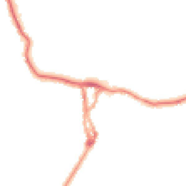 Night-time road noise heatmap for LA23 1AF