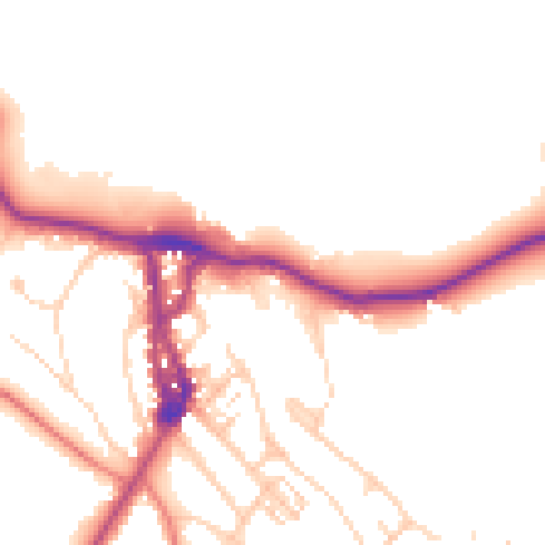 Daytime road noise heatmap for LA23 1AJ
