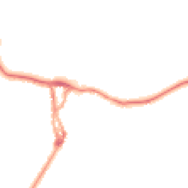 Night-time road noise heatmap for LA23 1AJ
