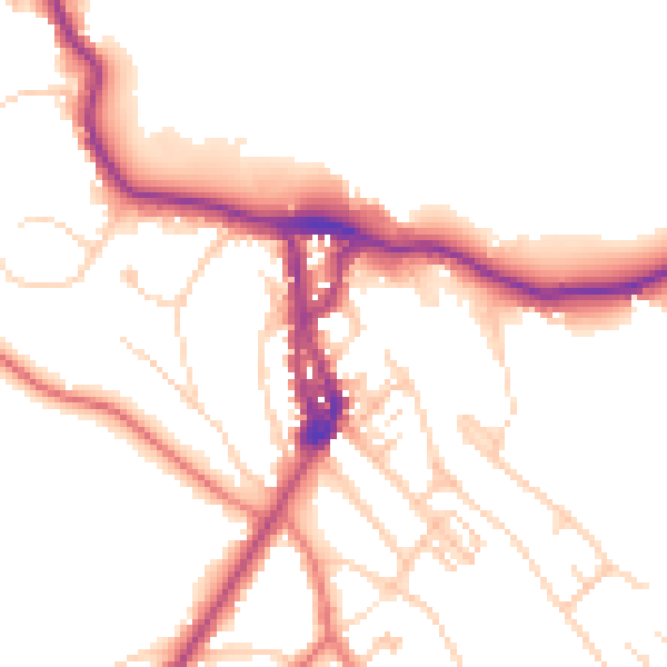 Daytime road noise heatmap for LA23 1AN