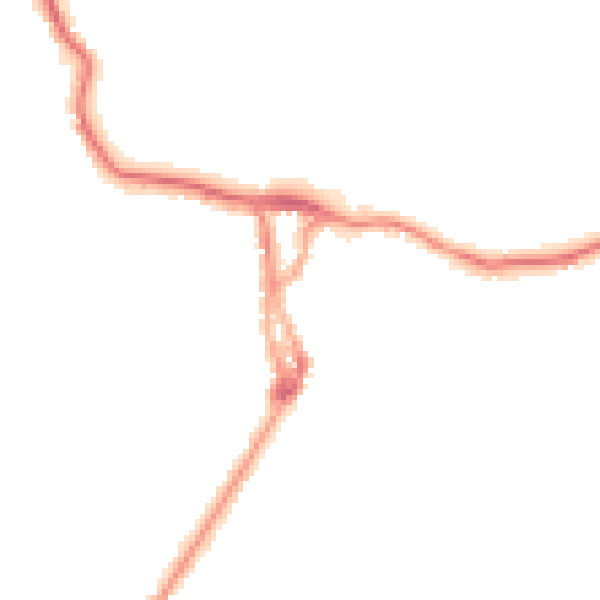 Night-time road noise heatmap for LA23 1AN