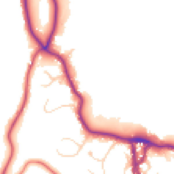 Daytime road noise heatmap for LA23 1AR