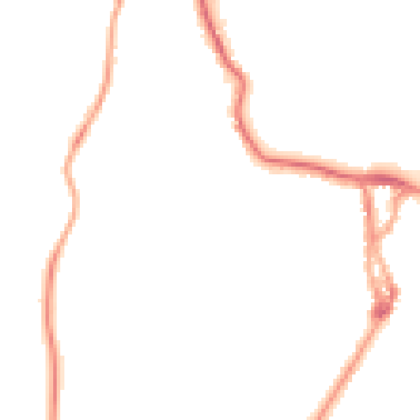 Night-time road noise heatmap for LA23 1AZ