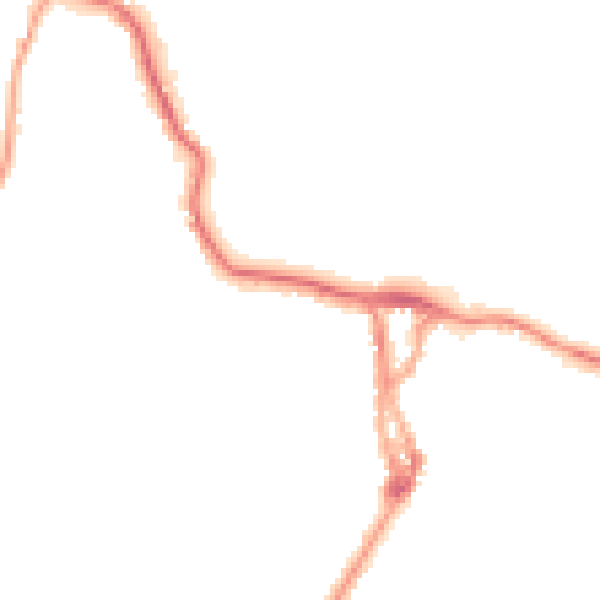 Night-time road noise heatmap for LA23 1BA