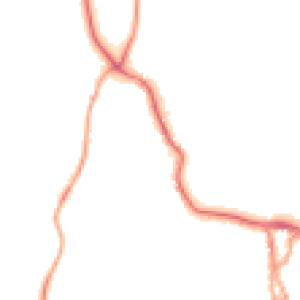 Night-time road noise heatmap for LA23 1BE