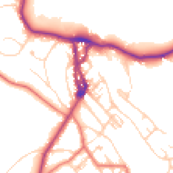 Daytime road noise heatmap for LA23 1BJ