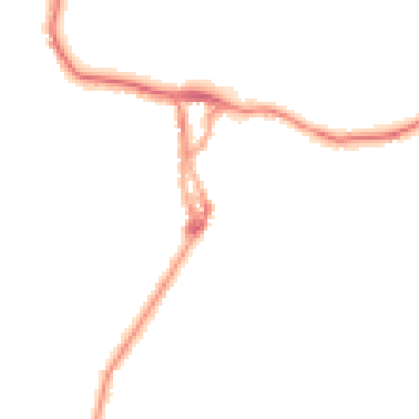 Night-time road noise heatmap for LA23 1BJ