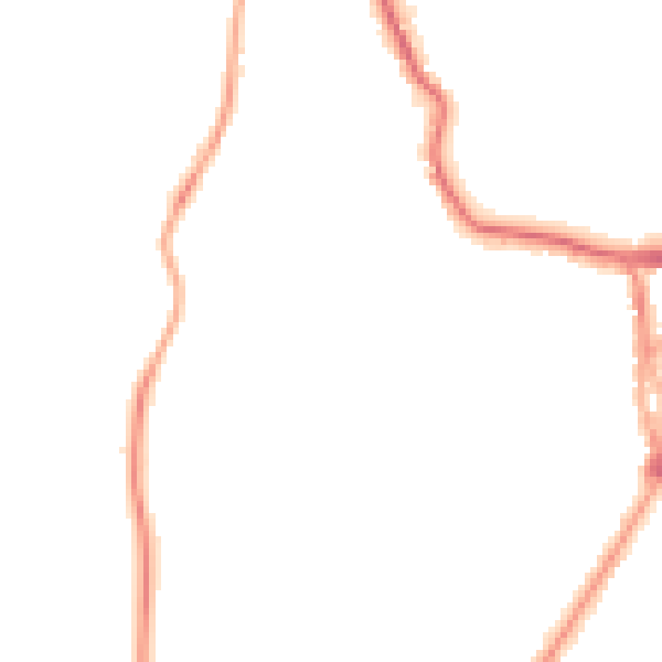 Night-time road noise heatmap for LA23 1BS