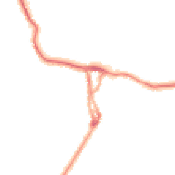Night-time road noise heatmap for LA23 1BT