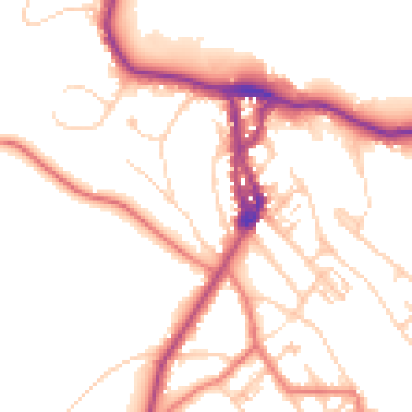 Daytime road noise heatmap for LA23 1BX