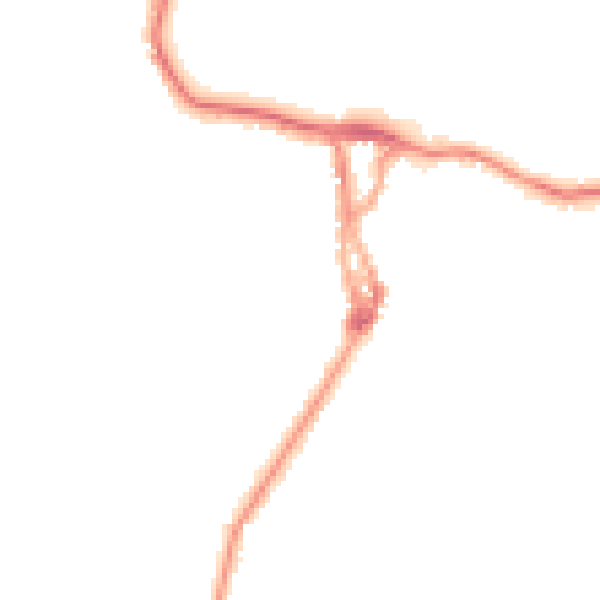 Night-time road noise heatmap for LA23 1BX