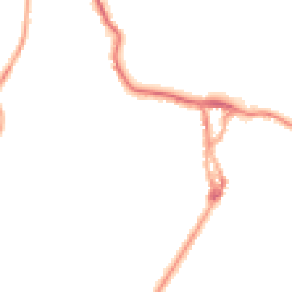 Night-time road noise heatmap for LA23 1BZ