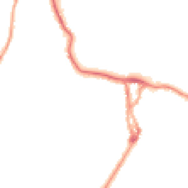 Night-time road noise heatmap for LA23 1DB