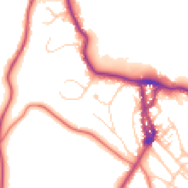 Daytime road noise heatmap for LA23 1DD
