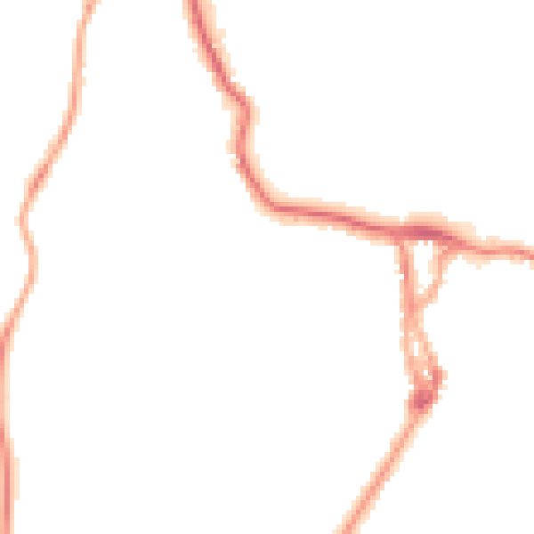 Night-time road noise heatmap for LA23 1DD