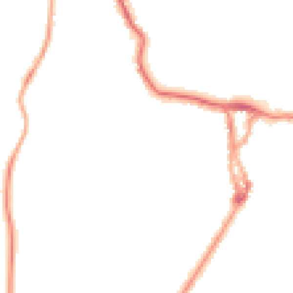 Night-time road noise heatmap for LA23 1DE