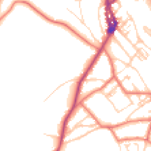 Daytime road noise heatmap for LA23 1DG