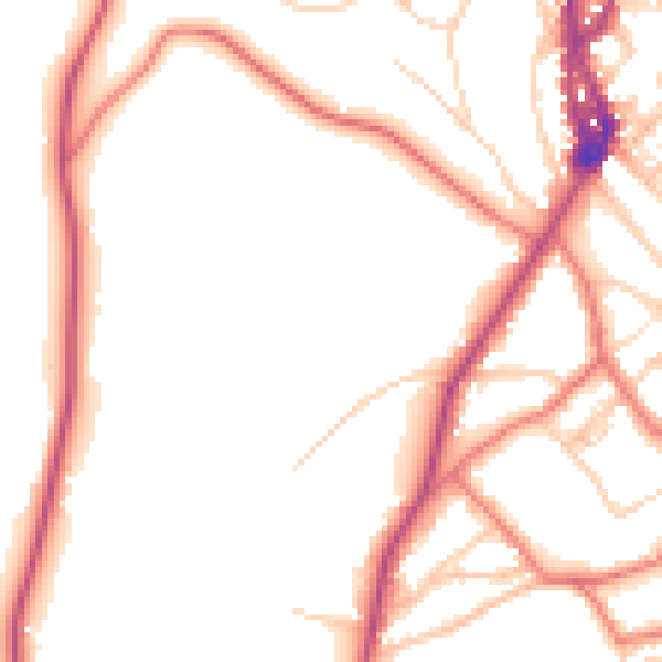 Daytime road noise heatmap for LA23 1DH