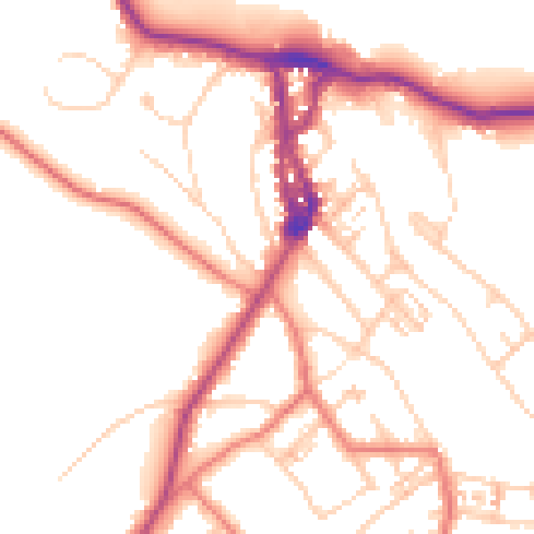Daytime road noise heatmap for LA23 1DP