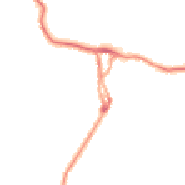 Night-time road noise heatmap for LA23 1DR