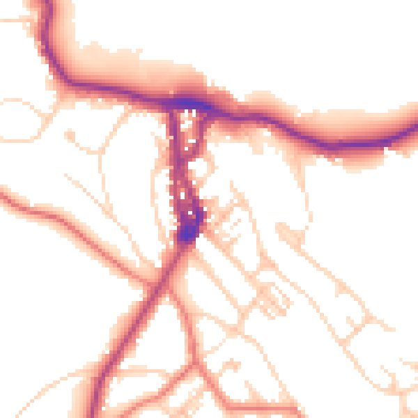 Daytime road noise heatmap for LA23 1DS